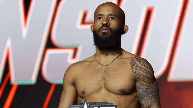 DENVER, COLORADO - MAY 4: Demetrious Johnson weighs in at the ONE Championship Ceremonial Weigh-Ins and Face-off Conference on May 4, 2023 at the 1st Bank Center in Denver, Colorado.