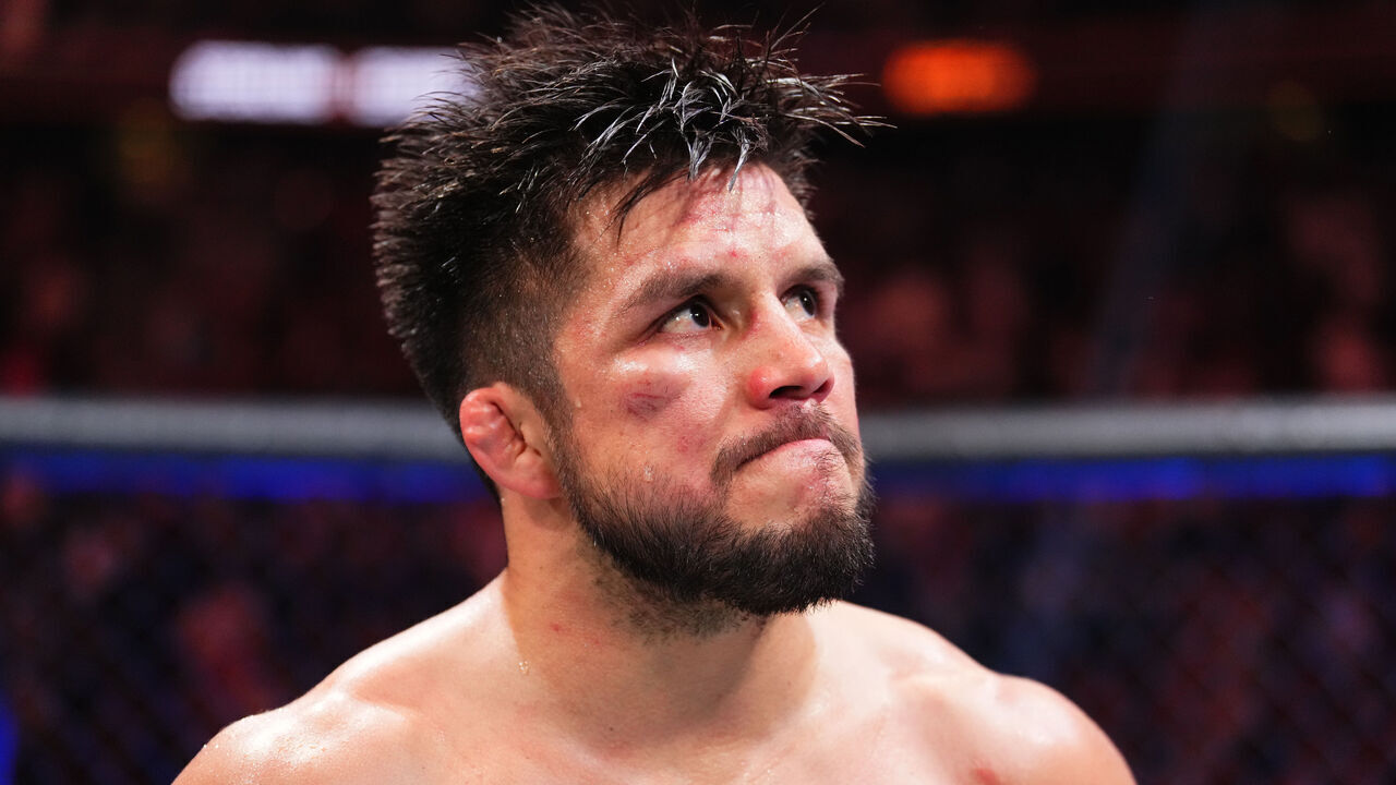 NEWARK, NEW JERSEY - MAY 06: Henry Cejudo reacts after a split-decision loss to Aljamain Sterling in the UFC bantamweight championship fight during the UFC 288 event at Prudential Center on May 06, 2023 in Newark, New Jersey.