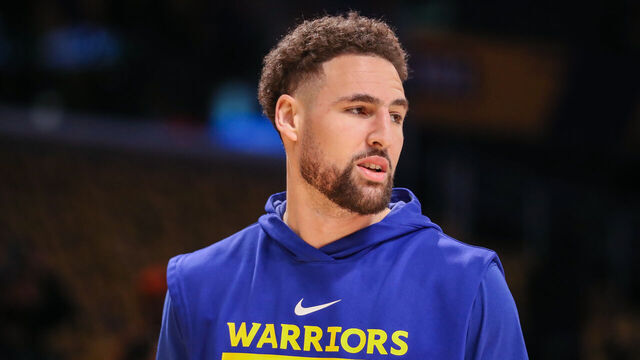 LOS ANGELES, CA - MAY 08: Golden State Warriors guard Klay Thompson (11) during game 4 of the NBA Western Conference Semifinals between the Golden State Warriors and the Los Angeles Lakers on May 08, 2023, at Crypto.com Arena in Los Angeles, CA.