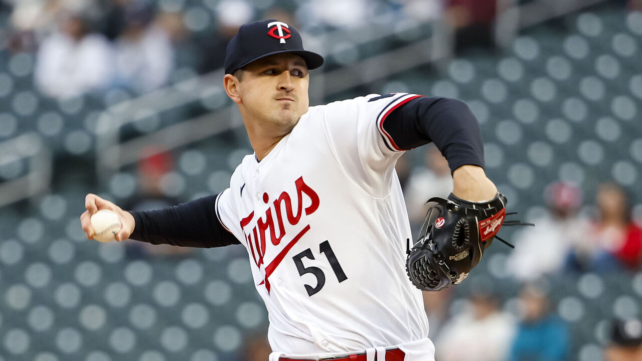 MINNEAPOLIS, MN - APRIL 27: Tyler Mahle #51 of the Minnesota Twins delivers a pitch against the Kansas City Royals in the third inning at Target Field on April 27, 2023 in Minneapolis, Minnesota.