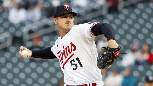 MINNEAPOLIS, MN - APRIL 27: Tyler Mahle #51 of the Minnesota Twins delivers a pitch against the Kansas City Royals in the third inning at Target Field on April 27, 2023 in Minneapolis, Minnesota.