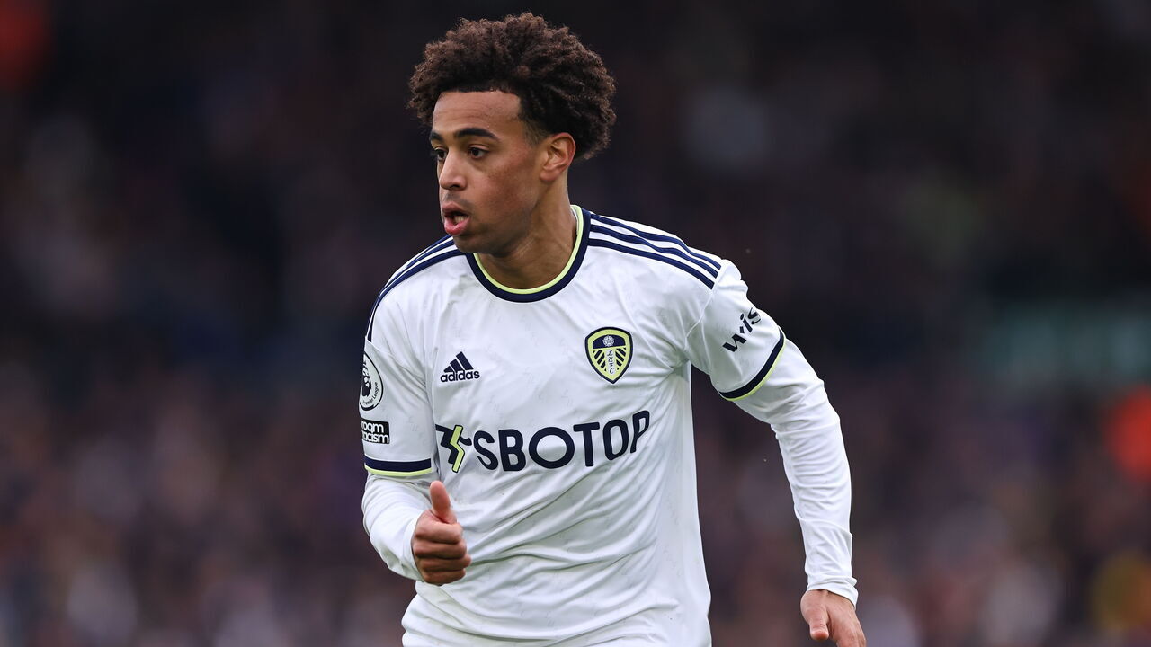 LEEDS, ENGLAND - MARCH 11: Tyler Adams of Leeds United during the Premier League match between Leeds United and Brighton & Hove Albion at Elland Road on March 11, 2023 in Leeds, United Kingdom.