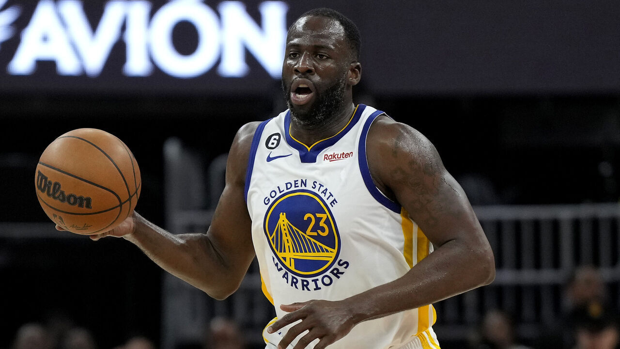 SAN FRANCISCO, CALIFORNIA - MAY 10: Draymond Green #23 of the Golden State Warriors brings the ball up court during the third quarter against the Los Angeles Lakers in game five of the Western Conference Semifinal Playoffs at Chase Center on May 10, 2023 in San Francisco, California.