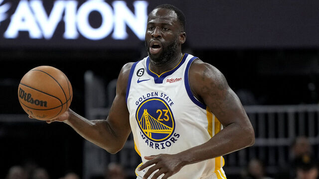 SAN FRANCISCO, CALIFORNIA - MAY 10: Draymond Green #23 of the Golden State Warriors brings the ball up court during the third quarter against the Los Angeles Lakers in game five of the Western Conference Semifinal Playoffs at Chase Center on May 10, 2023 in San Francisco, California.