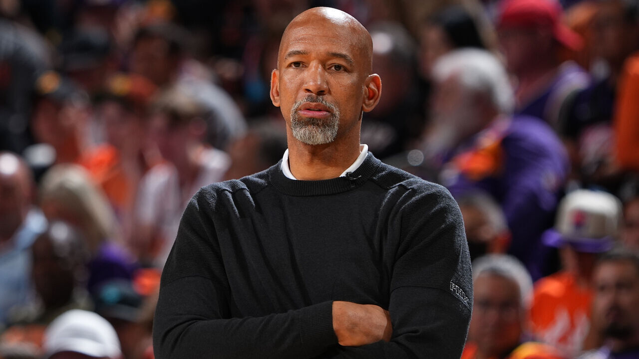 PHOENIX, AZ - MAY 11: Head Coach Monty Williams of the Phoenix Suns looks on during Game Six of the Western Conference Semi-Finals of the 2023 NBA Playoffs against the Denver Nuggets on May 11, 2023 at Footprint Center in Phoenix, Arizona. Mandatory Copyright Notice: Copyright 2023 NBAE