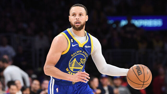 LOS ANGELES, CA - MAY 12: Stephen Curry #30 of the Golden State Warriors dribbles the ball during Game Six of the Western Conference Semi-Finals of the 2023 NBA Playoffs against the Los Angeles Lakers on May 12, 2023 at Crypto.com Arena in Los Angeles, California. NOTE TO USER: User expressly acknowledges and agrees that, by downloading and/or using this Photograph, user is consenting to the terms and conditions of the Getty Images License Agreement. Mandatory Copyright Notice: Copyright 2023 NBAE