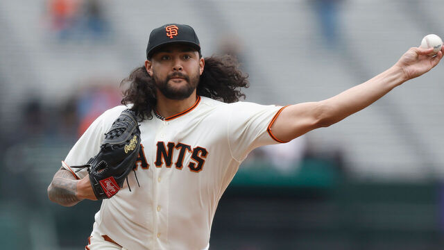 SAN FRANCISCO, CALIFORNIA - MAY 10: Sean Manaea #52 of the San Francisco Giants pitches against the Washington Nationals at Oracle Park on May 10, 2023 in San Francisco, California.