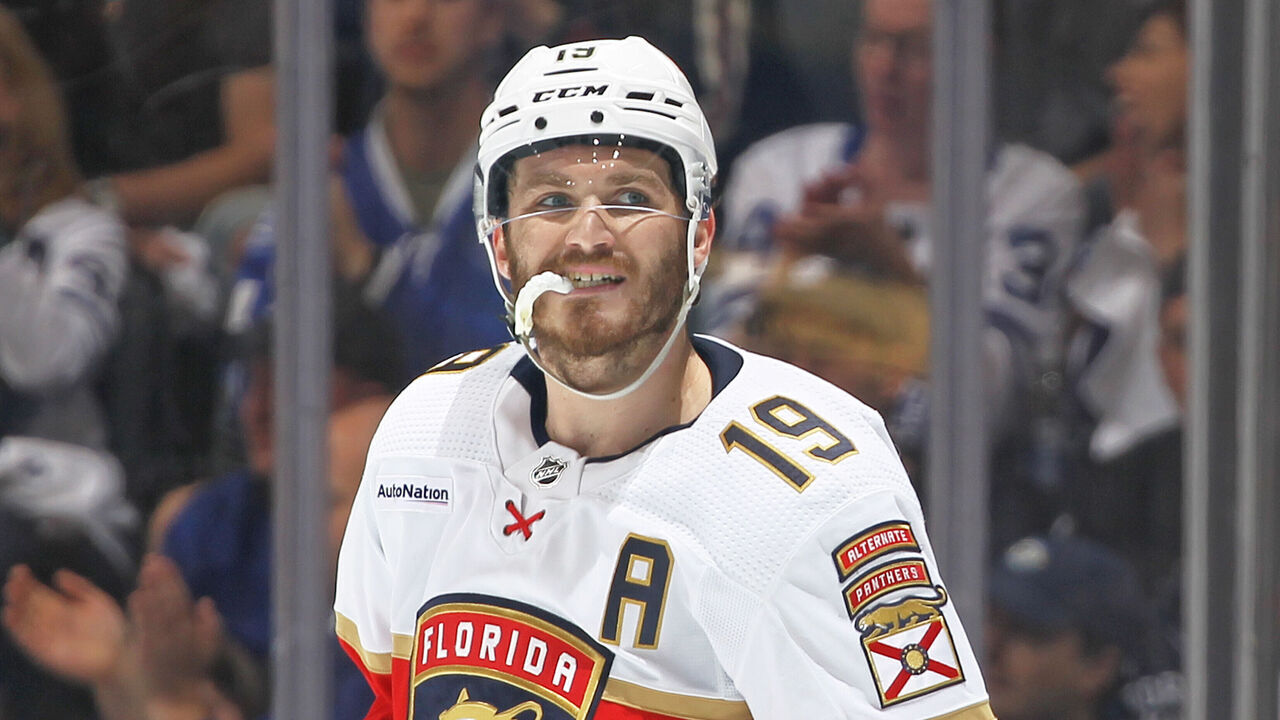 TORONTO, CANADA - MAY 12: Matthew Tkachuk #19 of the Florida Panthers skates against the Toronto Maple Leafs during Game Five of the Second Round of the 2023 Stanley Cup Playoffs at Scotiabank Arena on May 12, 2023 in Toronto, Ontario, Canada. The Panthers defeated the Maple Leafs 3-2 in overtime.