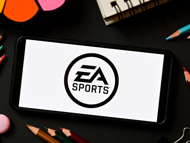 POLAND - 2022/12/17: In this photo illustration a EA Sports logo seen displayed on a smartphone. (Photo Illustration by Mateusz Slodkowski/SOPA Images/LightRocket via Getty Images)