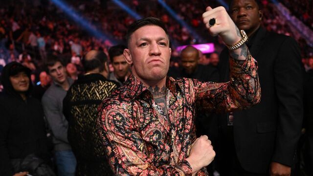 Irish mixed martial artist Conor McGregor attends the Ultimate Fighting Championship (UFC) 285 mixed martial arts event at T-Mobile Arena, in Las Vegas, Nevada, on March 4, 2023.