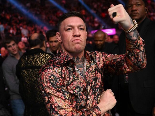Irish mixed martial artist Conor McGregor attends the Ultimate Fighting Championship (UFC) 285 mixed martial arts event at T-Mobile Arena, in Las Vegas, Nevada, on March 4, 2023.