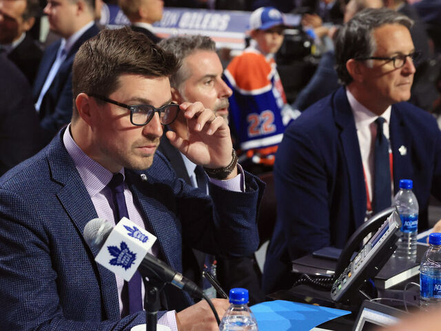 MONTREAL, QUEBEC - JULY 08: Toronto Maple Leafs General manager Kyle Dubas attends the 2022 NHL Draft at the Bell Centre on July 08, 2022 in Montreal, Quebec.
