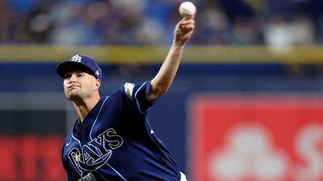 ST PETERSBURG, FLORIDA - MAY 24: Shane McClanahan #18 of the Tampa Bay Rays pitches during a game against the Toronto Blue Jays at Tropicana Field on May 24, 2023 in St Petersburg, Florida.