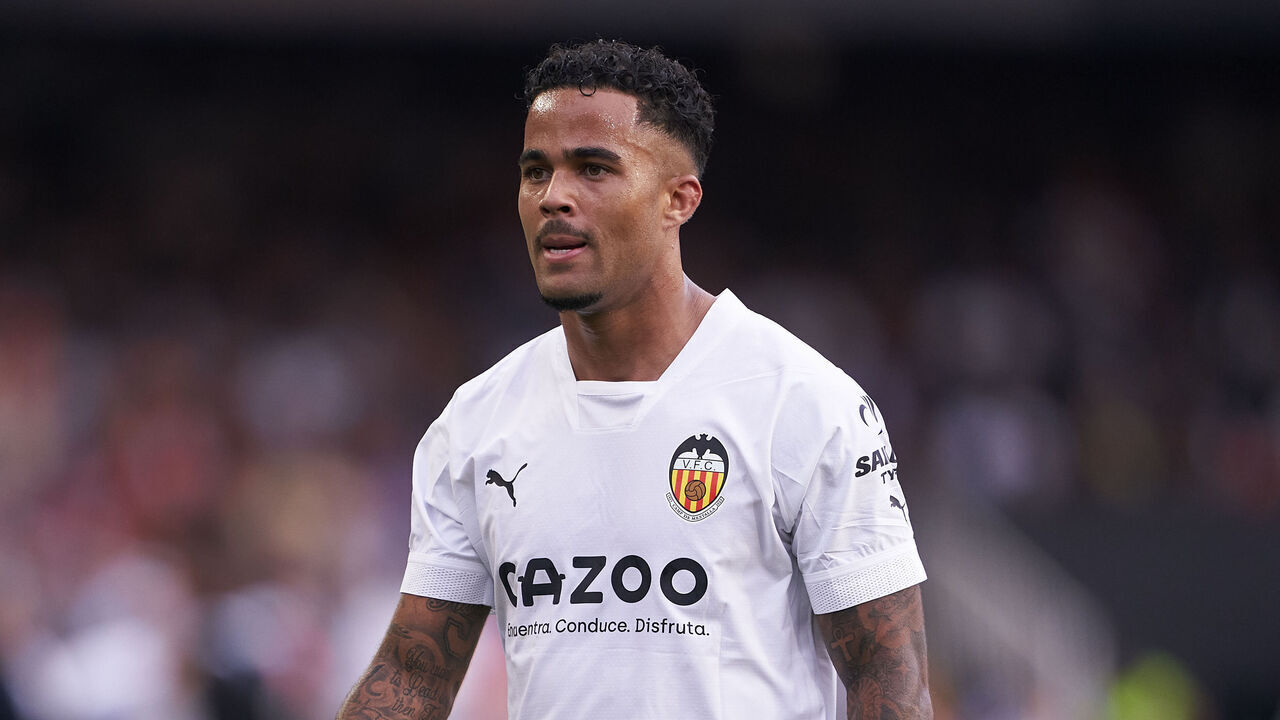 VALENCIA, SPAIN - MAY 21: Justin Kluivert of Valencia CF looks on during the LaLiga Santander match between Valencia CF and Real Madrid CF at Estadio Mestalla on May 21, 2023 in Valencia, Spain.