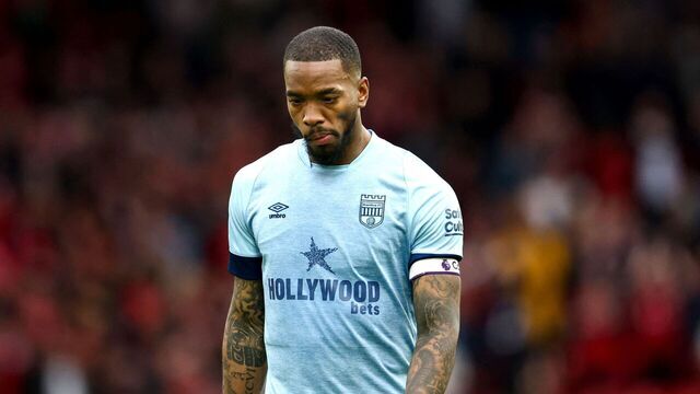 Brentford's English striker Ivan Toney reacts after losing at the end of the English Premier League football match between Liverpool and Brentford at Anfield in Liverpool, north west England on May 6, 2023.
