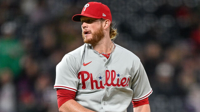DENVER, CO - MAY 12: Craig Kimbrel #31 of the Philadelphia Phillies follows through on a pitch for a strikeout to end the ninth inning of a game against the Colorado Rockies at Coors Field on May 12, 2023 in Denver, Colorado.