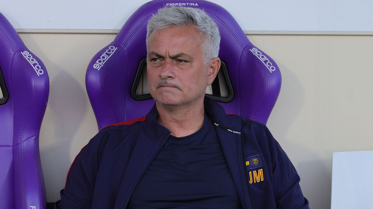 Head Coach Jose Mourinho of AS ROMA during the Italian Serie A football match between Fiorentina and AS ROMA ,on May 27, 2023 at the Artemio-Franchi stadium in Florence.