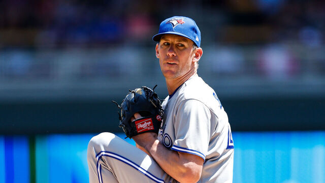 MINNEAPOLIS, MN - MAY 27: Chris Bassitt #40 of the Toronto Blue Jays delivers a pitch against the Minnesota Twins in the first inning at Target Field on May 27, 2023 in Minneapolis, Minnesota.