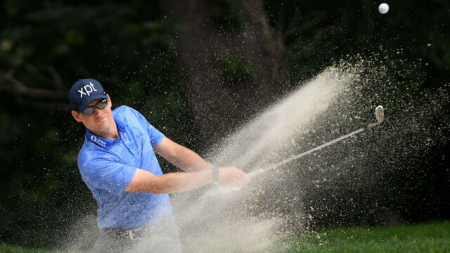 FORT WORTH, TEXAS - MAY 27: Adam Schenk of the United States hits his third shot on the 5th hole during the third round of the Charles Schwab Challenge at Colonial Country Club on May 27, 2023 in Fort Worth, Texas.