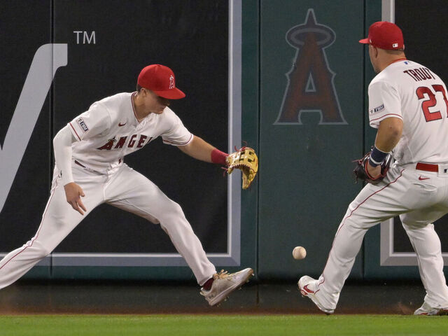 Shohei Ohtani and Matt Thaiss of the Los Angeles Angels of Anaheim News  Photo - Getty Images