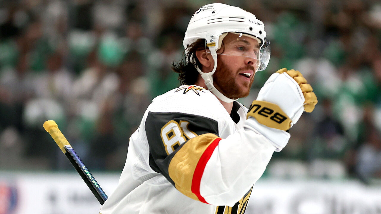 DALLAS, TEXAS - MAY 23: Jonathan Marchessault #81 of the Vegas Golden Knights celebrates after scoring a goal against the Dallas Stars during the first period in Game Three of the Western Conference Final of the 2023 Stanley Cup Playoffs at American Airlines Center on May 23, 2023 in Dallas, Texas.