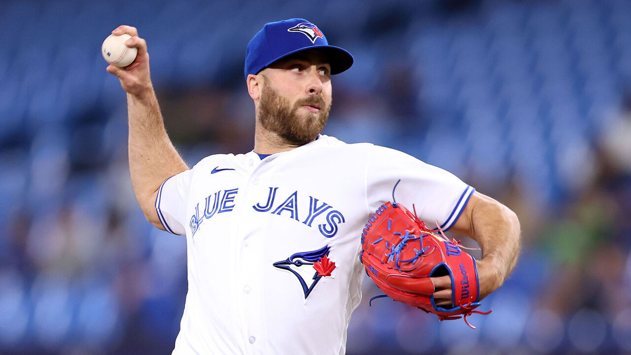 TORONTO, ON - APRIL 25: Anthony Bass #52 of the Toronto Blue Jays delivers a pitch against the Chicago White Sox at Rogers Centre on April 25, 2023 in Toronto, Ontario, Canada.