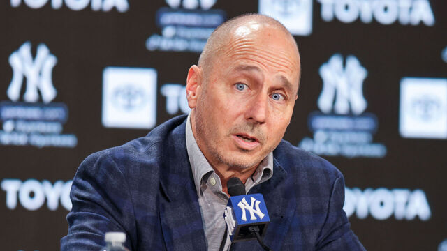 Bronx, N.Y.: New York Yankees general manager Brian Cashman at press conference at Yankee Stadium in the Bronx, New York on November 4, 2022.