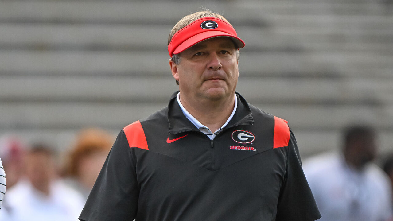 ATHENS, GA - APRIL 15: Georgia Bulldogs Head Coach Kirby Smart during the G-Day Red and Black Spring Game on April 15, 2023, at Sanford Stadium in Athens, GA.