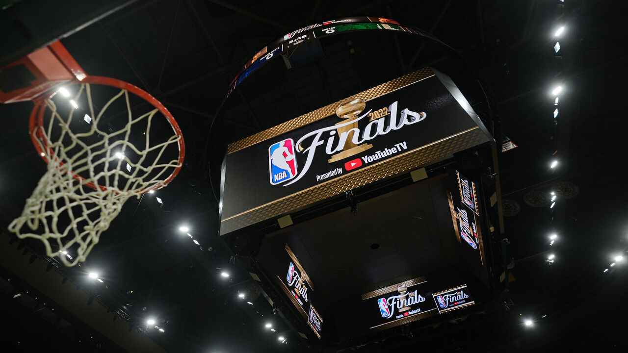 BOSTON, MA - JUNE 16: A detailed finals signage before Game Six of the 2022 NBA Finals between the Golden State Warriors and the Boston Celtics on June 16, 2022 at TD Garden in Boston, Massachusetts. NOTE TO USER: User expressly acknowledges and agrees that, by downloading and or using this photograph, user is consenting to the terms and conditions of Getty Images License Agreement. Mandatory Copyright Notice: Copyright 2022 NBAE