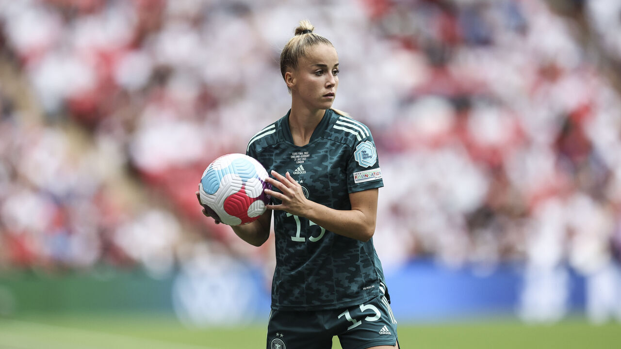LONDON, ENGLAND - JULY 31: Giulia Gwinn of Germany looks on during the UEFA Women's Euro 2022 final match between England and Germany at Wembley Stadium on July 31, 2022 in London, England.