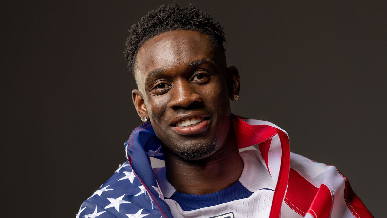 LONDON, ENGLAND - MAY 16: Folarin Balogun poses for a portrait in London, England. Balogun announced his commitment to represent the United States in international soccer competition.
