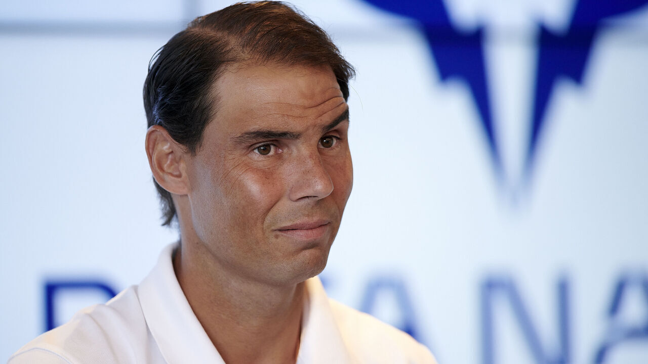 MANACOR, SPAIN - MAY 18: Rafael Nadal of Spain speaks during a press conference to announce that he will not play the French Open 2023 at Rafa Nadal Academy on May 18, 2023 in Manacor, Spain.