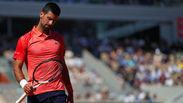 PARIS, FRANCE - JUNE 02: Novak Djokovic of Serbia looks on against Alejandro Davidovich Fokina of Spain during the Men's Singles Third Round match on Day Six of the 2023 French Open at Roland Garros on June 02, 2023 in Paris, France.
