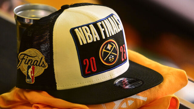 DENVER, CO - JUNE 01: NBA Finals swag during game one of the NBA Finals featuring the Denver Nuggets versus the Miami Heat at Ball Arena June 01, 2023.