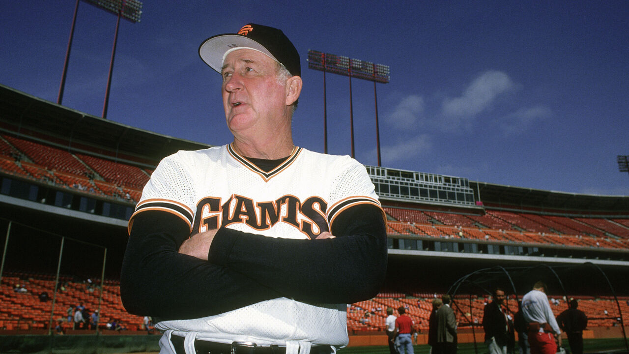 SAN FRANCISCO, CA - CIRCA 1990: Manager Roger Craig #38 of the San Francisco Giants looks on during batting practice before a Major League Baseball game circa 1990 at Candlestick Park in San Francisco, California. Craig Managed the Giants from 1985-92.