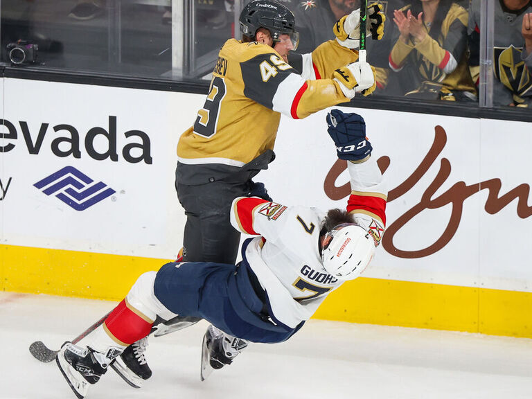 Panthers' Gudas Exits Game 2 Loss After Hit From Knights' Barbashev ...