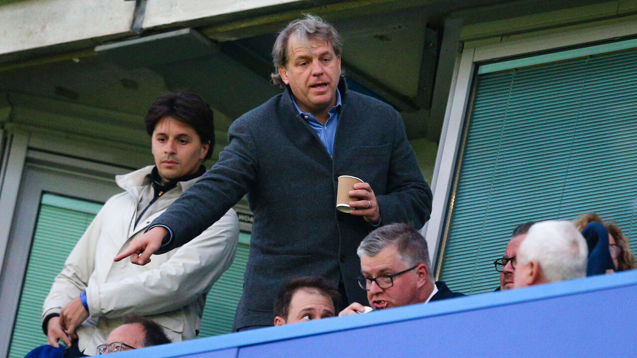LONDON, ENGLAND - APRIL 18: Chelsea owner Todd Boehly looks on ahead of the UEFA Champions League quarterfinal second leg match between Chelsea FC and Real Madrid at Stamford Bridge on April 18, 2023 in London, United Kingdom.