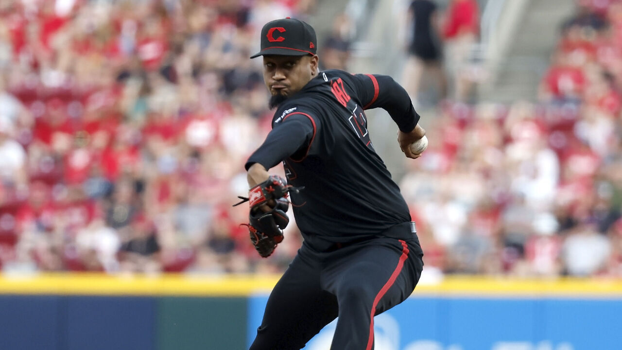 CINCINNATI, OH - JUNE 2: Alexis Diaz #43 of the Cincinnati Reds pitches during the game against the Milwaukee Brewers at Great American Ball Park on June 2, 2023 in Cincinnati, Ohio. Milwaukee defeated Cincinnati 5-4 in 11 innings.