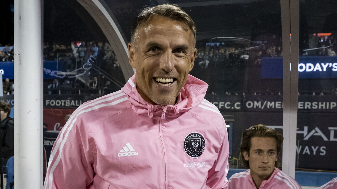 NEW YORK, NY - OCTOBER 17: Head coach Phil Neville of Inter Miami reacts on the sidelines before the start of the Eastern Conference Round One match in the Audi 2022 MLS Cup Playoff against New York City FC at Citi Field on October 17, 2022 in New York City.