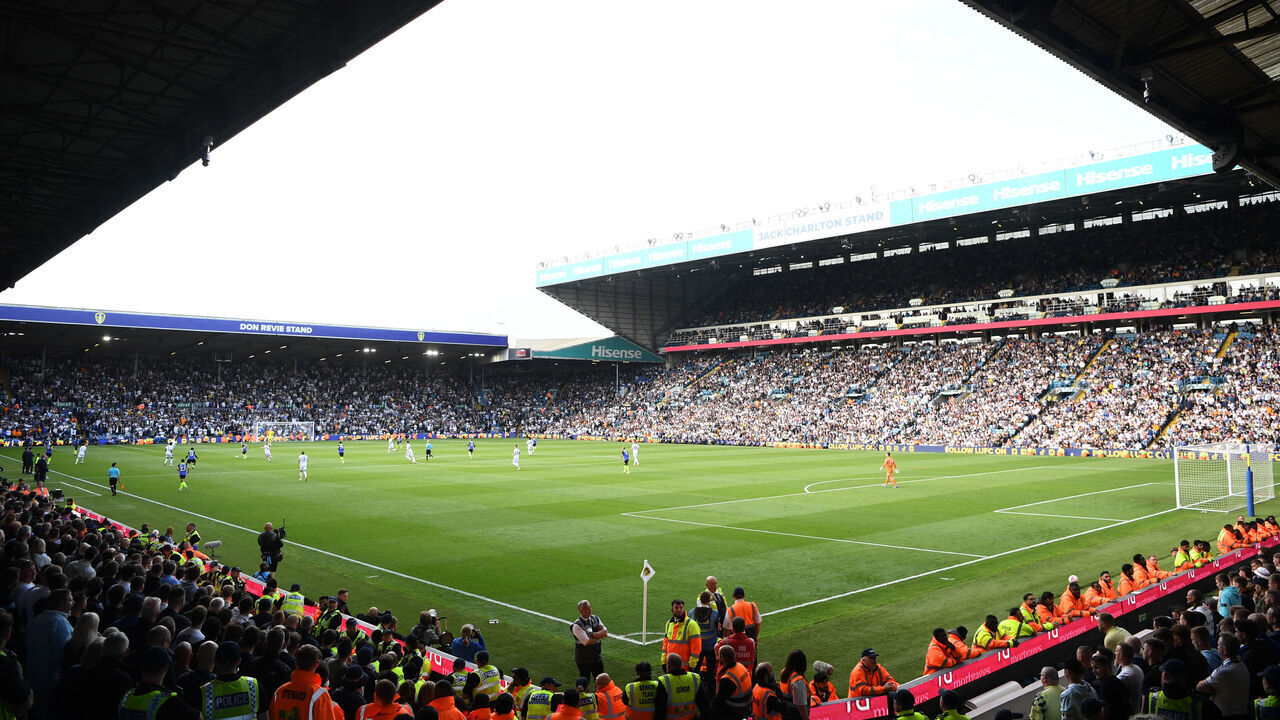 LEEDS, ENGLAND - MAY 28: General view during the Premier League match between Leeds United and Tottenham Hotspur at Elland Road on May 28, 2023 in Leeds, England.