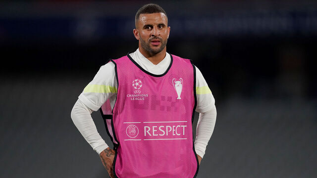 Manchester City's Kyle Walker during a training session at the Ataturk Olympic Stadium in Istanbul ahead of the UEFA Champions League final tomorrow evening. Picture date: Friday June 9, 2023.