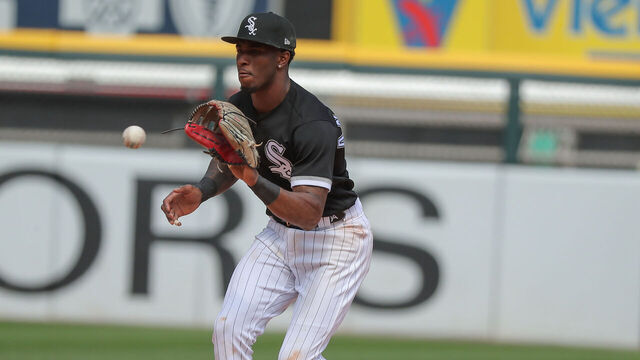 CHICAGO, IL - JUNE 10: Chicago White Sox shortstop Tim Anderson (7) fields a ball during a Major League Baseball game between the Miami Marlins and the Chicago White Sox on June 10, 2023 at Guaranteed Rate Field in Chicago, IL.