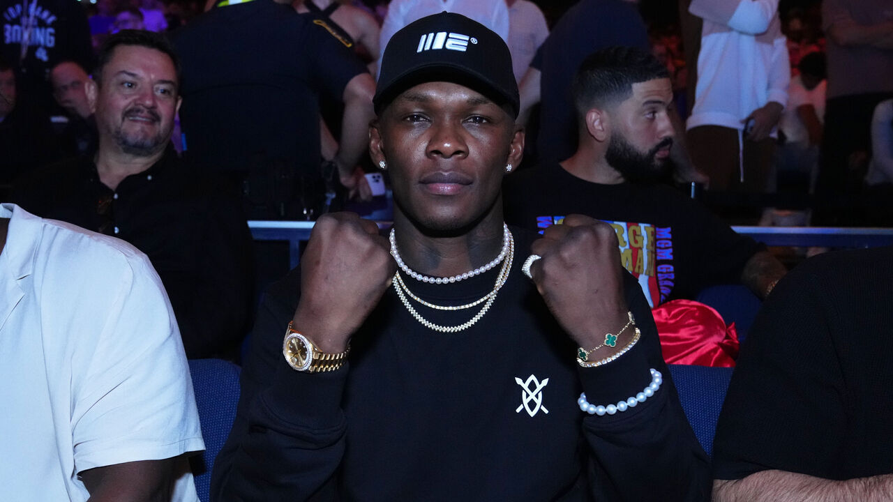 NEW YORK, NEW YORK - JUNE 10: UFC middleweight champion Israel Adesanya attends the Josh Taylor vs Teofimo Lopez fight night at The Hulu Theater at Madison Square Garden on June 10, 2023 in New York City.