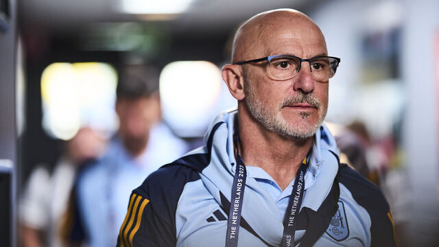 ENSCHEDE, NETHERLANDS - JUNE 14: Luis de La Fuente, head coach of Spain arrives to the stadium prior to the UEFA Nations League 2022/23 at FC Twente Stadium on June 14, 2023 in Enschede, Netherlands.