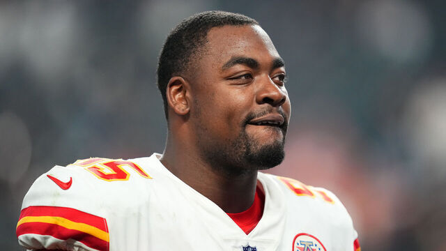 LAS VEGAS, NEVADA - JANUARY 07: Defensive tackle Chris Jones #95 of the Kansas City Chiefs walks off the field after a game against the Las Vegas Raiders at Allegiant Stadium on January 07, 2023 in Las Vegas, Nevada. The Chiefs defeated the Raiders 31-13.