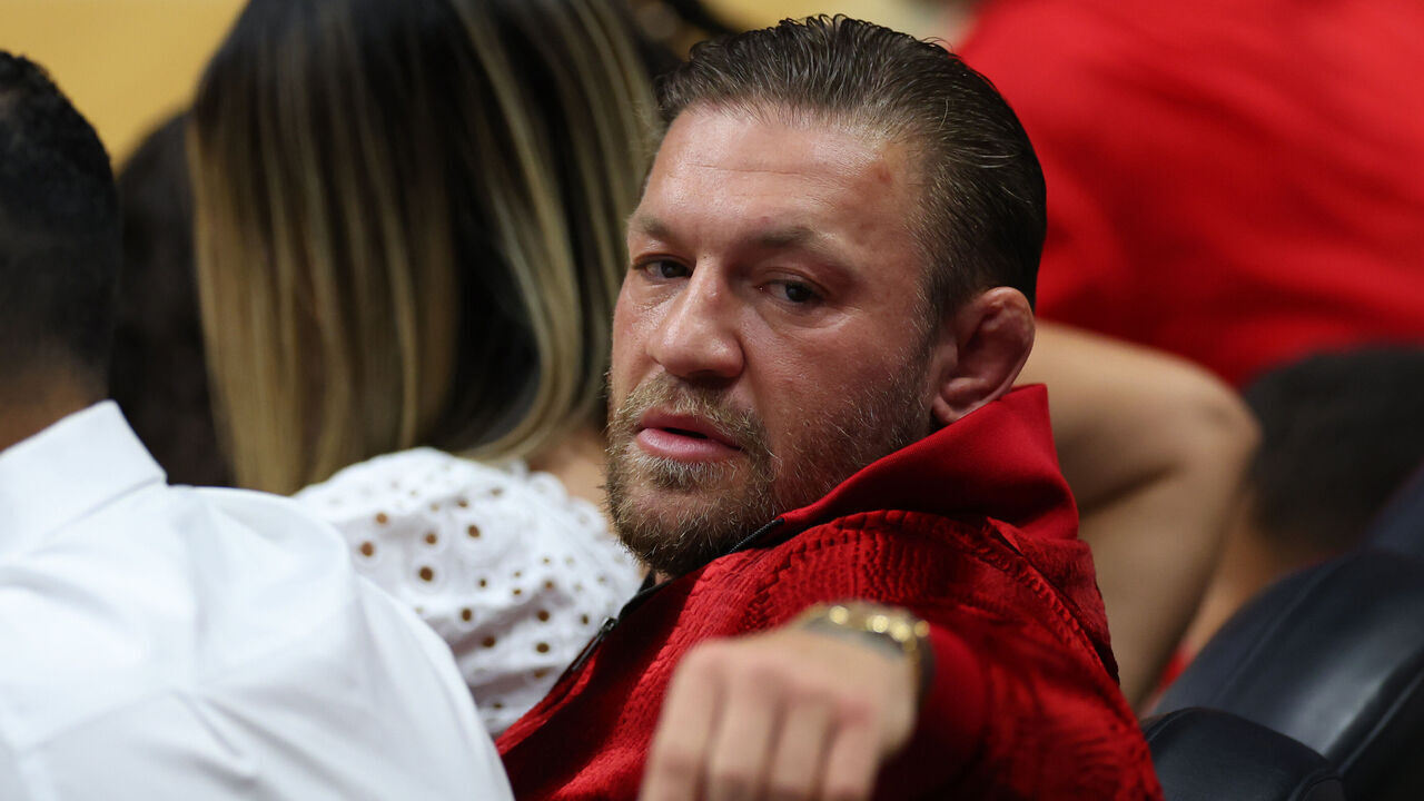 MIAMI, FLORIDA - JUNE 09: Conor McGregor is seen in attendance during Game Four of the 2023 NBA Finals between the Denver Nuggets and the Miami Heat at Kaseya Center on June 09, 2023 in Miami, Florida.