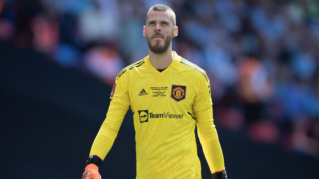 LONDON, ENGLAND - JUNE 03: David de Gea of Manchester United during the Emirates FA Cup Final between Manchester City and Manchester United at Wembley Stadium on June 03, 2023 in London, England.
