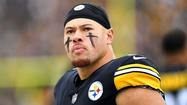 PITTSBURGH, PA - DECEMBER 11: Alex Highsmith #56 of the Pittsburgh Steelers looks on during the game against the Baltimore Ravens at Acrisure Stadium on December 11, 2022 in Pittsburgh, Pennsylvania.