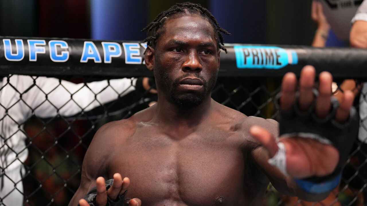 LAS VEGAS, NEVADA - JUNE 17: Jared Cannonier prepares to fight Marvin Vettori of Italy in a middleweight fight during the UFC Fight Night event at UFC APEX on June 17, 2023 in Las Vegas, Nevada.