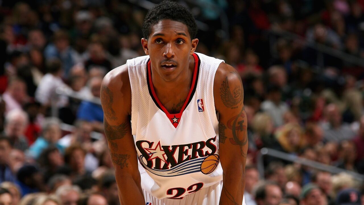 PHILADELPHIA - NOVEMBER 3: Louis Williams #23 of the Philadelphia 76ers looks across the court during a game against the New Jersey Nets on November 3, 2007 at Wachovia Center in Philadelphia, Pennsylvania. The Nets won 93-88. NOTE TO USER: User expressly acknowledges and agrees that, by downloading and/or using this Photograph, user is consenting to the terms and conditions of the Getty Images License Agreement. Mandatory Copyright Notice: Copyright 2007 NBAE